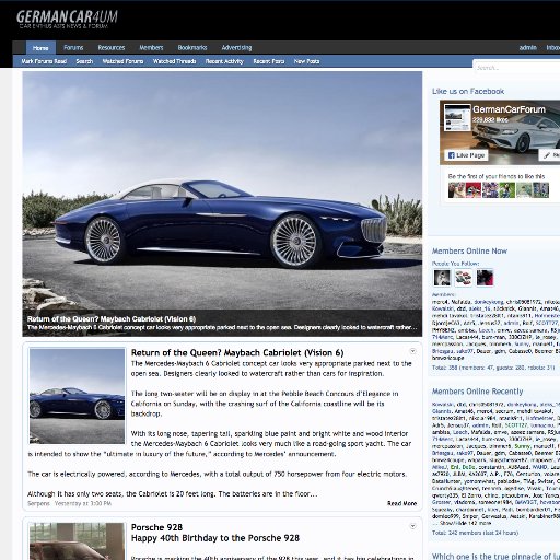 The online community for all car enthusiasts. GermanCarForum is a member-driven community and news aggregator established in 2005.