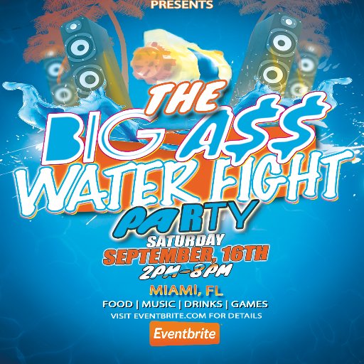 BIGASWATERFIGHT's profile picture. THE BIGGEST WATER FIGHT PARTY OF THE SUMMER. 2 🔥 2 MISS! HEAD OVER TO EVENTBRITE FOR DETAILS.