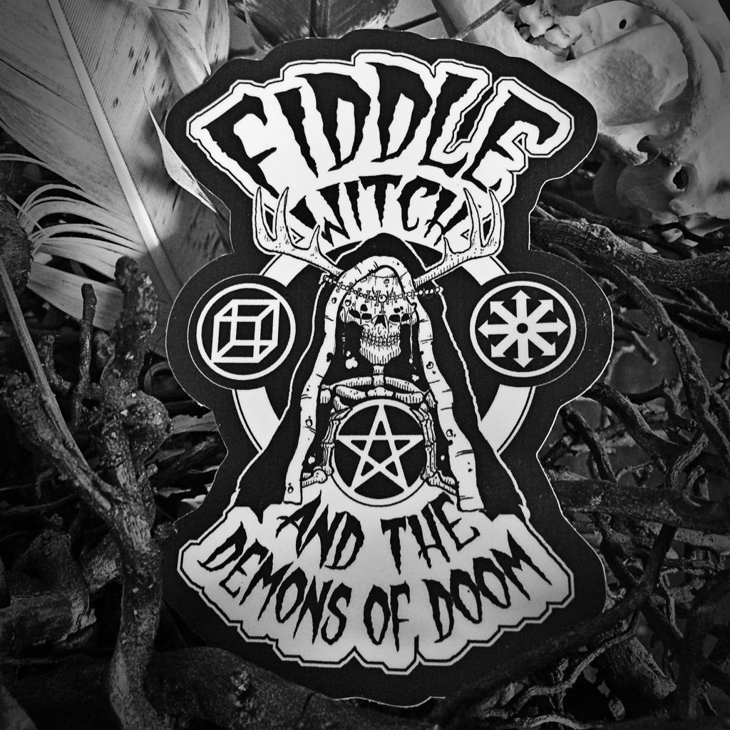 FIDDLE WITCH AND THE DEMONS OF DOOM-metal band trio-Jo Bird-Electric Viola, SPIKE the Percussionist-Drums/Percussion,Geoffrey Muller- Bass