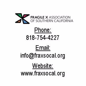 This is the Official Page of the Fragile X Association of Southern California. Spread the word! Our mission is to promote awareness of Fragile X 
Syndrome.