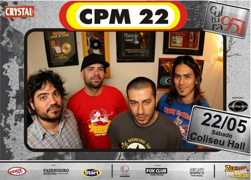 A banda paulista CPM 22 se apresenta dia 22/05 em Uberlândia-MG no Coliseu Hall ás 22hs. Mais informações :http://t.co/AJTQ8i70q7