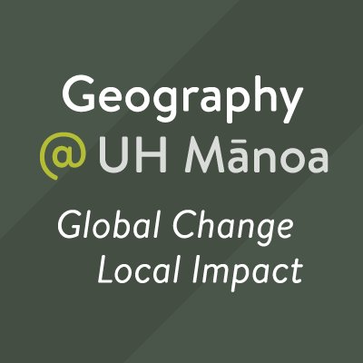 Official account. News and events from the Department of Geography and Environment @ UH Mānoa. Tweets are solely our own and retweets are not endorsements.