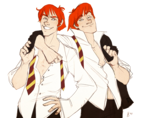 Fred & George Wealsey here at your service. Type #wheezes to order! [RP account, NOT THE BAND]