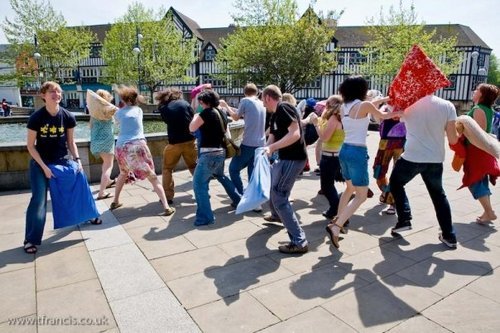 Causing surprise chaos in Swansea, South Wales. :)