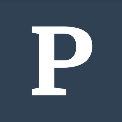 ProPublica logo (navy square with white P centered)