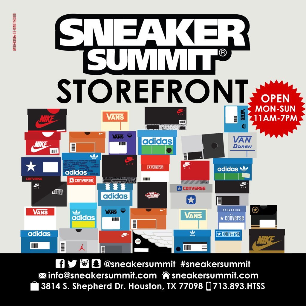 #HTown #SneakerSummit 12/19 | Storefront: 11a-7p Mon-Sun | IG/SC @sneakersummit ✉️:info@sneakersummit.com Est.2004 ©