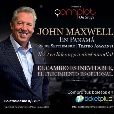 El más grande exponente mundial de liderazgo por primera vez en Panamá este 25 de Septiembre de 2017. Boletos a la venta en Ticket Plus. https://t.co/l4Y4H0gpNw