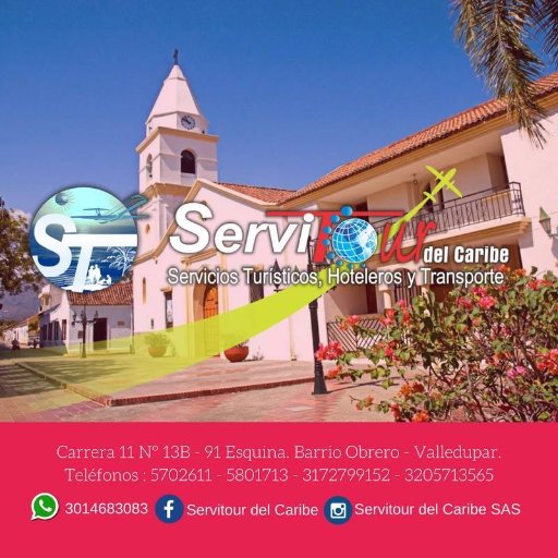 Agencia de Viajes y Turismo en la Ciudad de Valledupar Carrera 11 N° 13B-91 Esquina.✈️ 3014683083📲 (095) 5702611 - reservas@servitourdelcaribe.com 📩