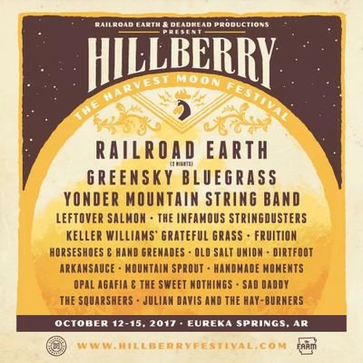 A bluegrass experience in the Ozarks with 2 nights of Railroad Earth. This festival will take place on a 160 acre private farm in Eureka Springs, Arkansas.