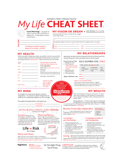 What is The Life Cheat Sheet? Find out: