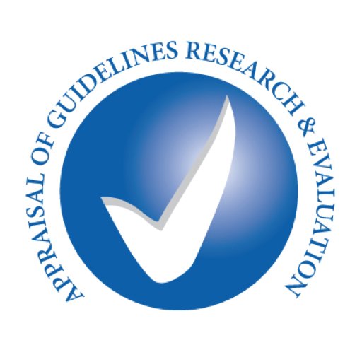 Official Account of the Appraisal of #Guidelines for Research & Evaluation (AGREE)Enterprise. RT's =no endorsement #PracticeGuidelines #clinicalguidelines