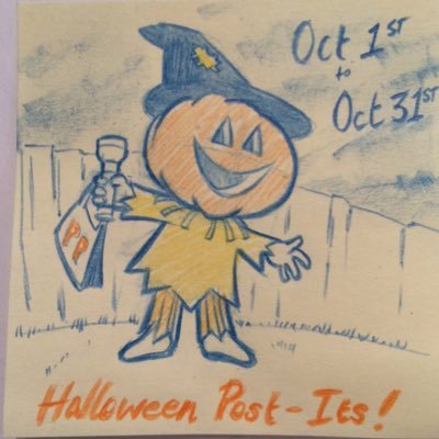 Halloween Post-It notes every day during the spookiest month of the year, October!