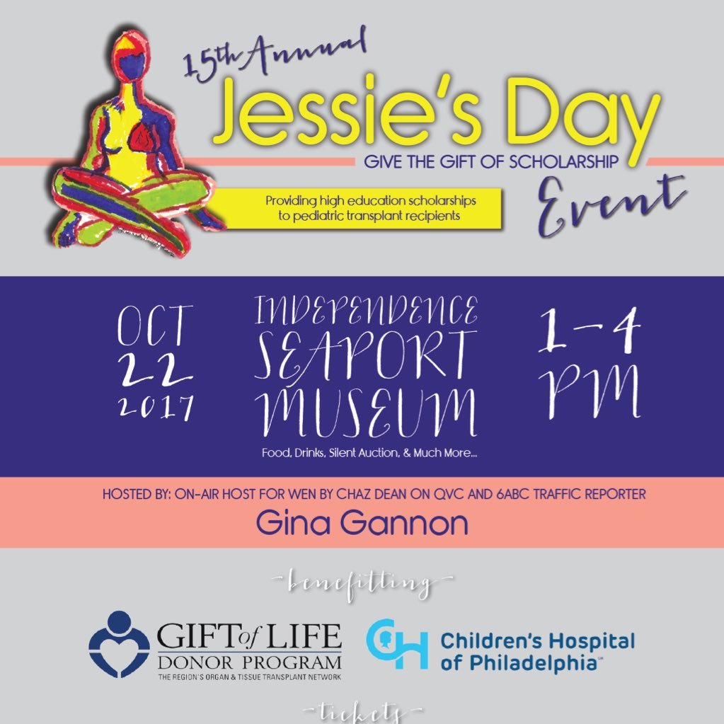 The non-profit #JessiesDay fundraiser helps pediatric transplant recipients fulfill their dreams of attending college. @donors1 #GiftOfLife #CollegeScholarships