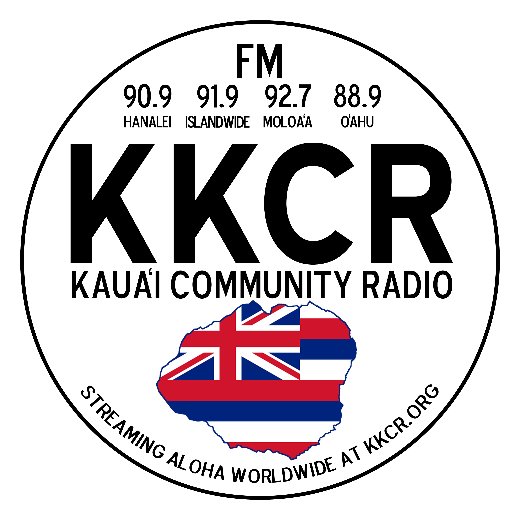 KKCR FM Kaua'i Community Radio
90.9FM Hanalei, 91.9FM Islandwide, 92.7FM Moloaʻa, 88.9FM Oʻahu ~
Ke Kani O Kauaʻi Nei
The Sound of Kauaʻi