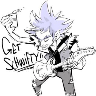 This Rick is from dimension V-105 where he never married Diana but he is still an inventor and in his spare time he plays guitar in his band.