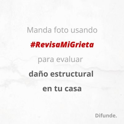 Servicio voluntario para evaluación preliminar de grietas y fisuras por Sismo 19/09/2017