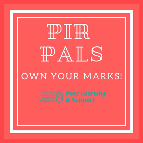 PIRPALS's profile picture. Helping students in PIR degrees at Edinburgh through facilitating learning and providing a space to ask questions.  Winner of Best PALS Scheme 2018