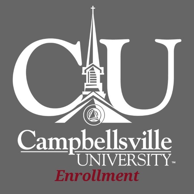 Campbellsville University Office of Enrollment 🐅 Visit us and find your calling today! 270-789-5220 or admissions@campbellsville.edu 🎓