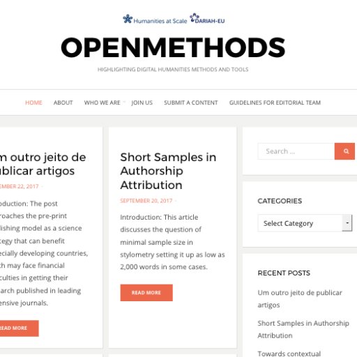 OpenMethods Metablog, Humanities at Scale, a DARIAH EU project funded by Horizon2020