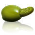 A beautiful, fleshy, seductive olive is the perfect place to put a firm, Filthy little pickle.