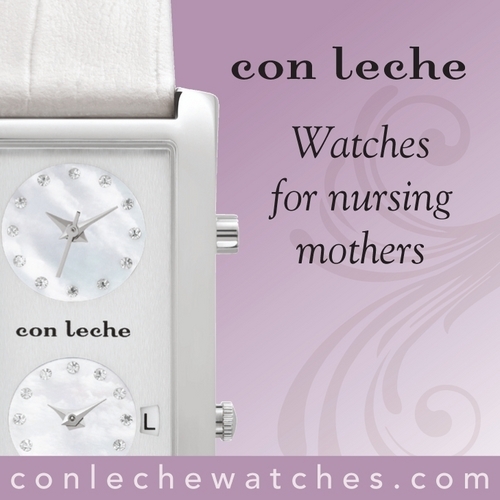 Con Leche--Watches for Nursing Mothers. With a Con Leche watch, you can actually record your last nursing time and on which side.