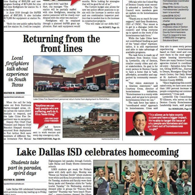 Local paper covering the Lake Cities area. Lake Dallas, Corinth, Hickory Creek and Shady Shores.