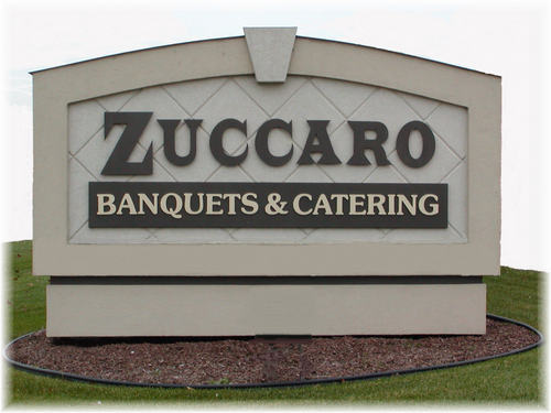 Zuccaros is a full service hall seating from 75 to 800 people. Indoor and Outdoor Ceremony Sites. 
We also provide complete off site catering for every event.