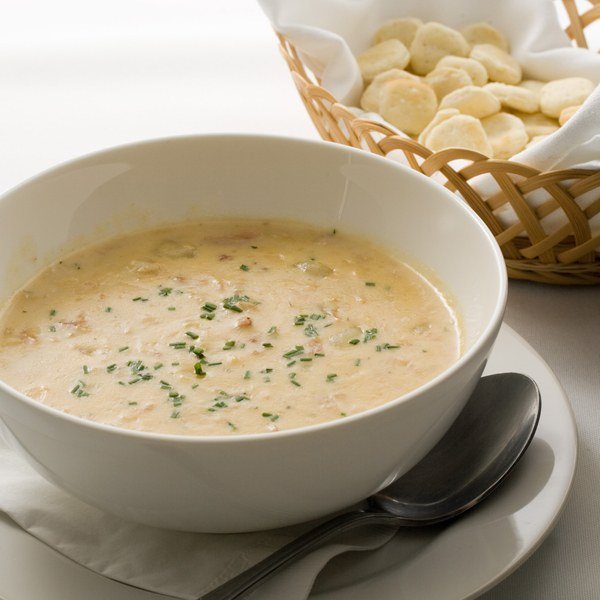 Clam chowder is any of several chowder soups containing clams and broth. In addition to clams, common ingredients include diced potatoes, onions, and celery.