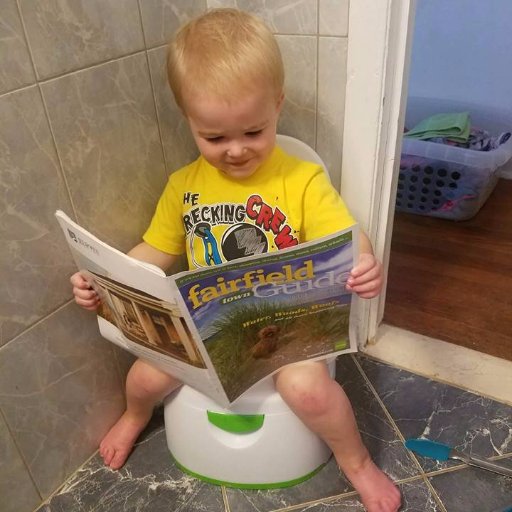 Yes.  That's my son sitting on the crapper smiling & reading a magazine. Also, your opinion and feelings are not my reality. Read that last sentence again.