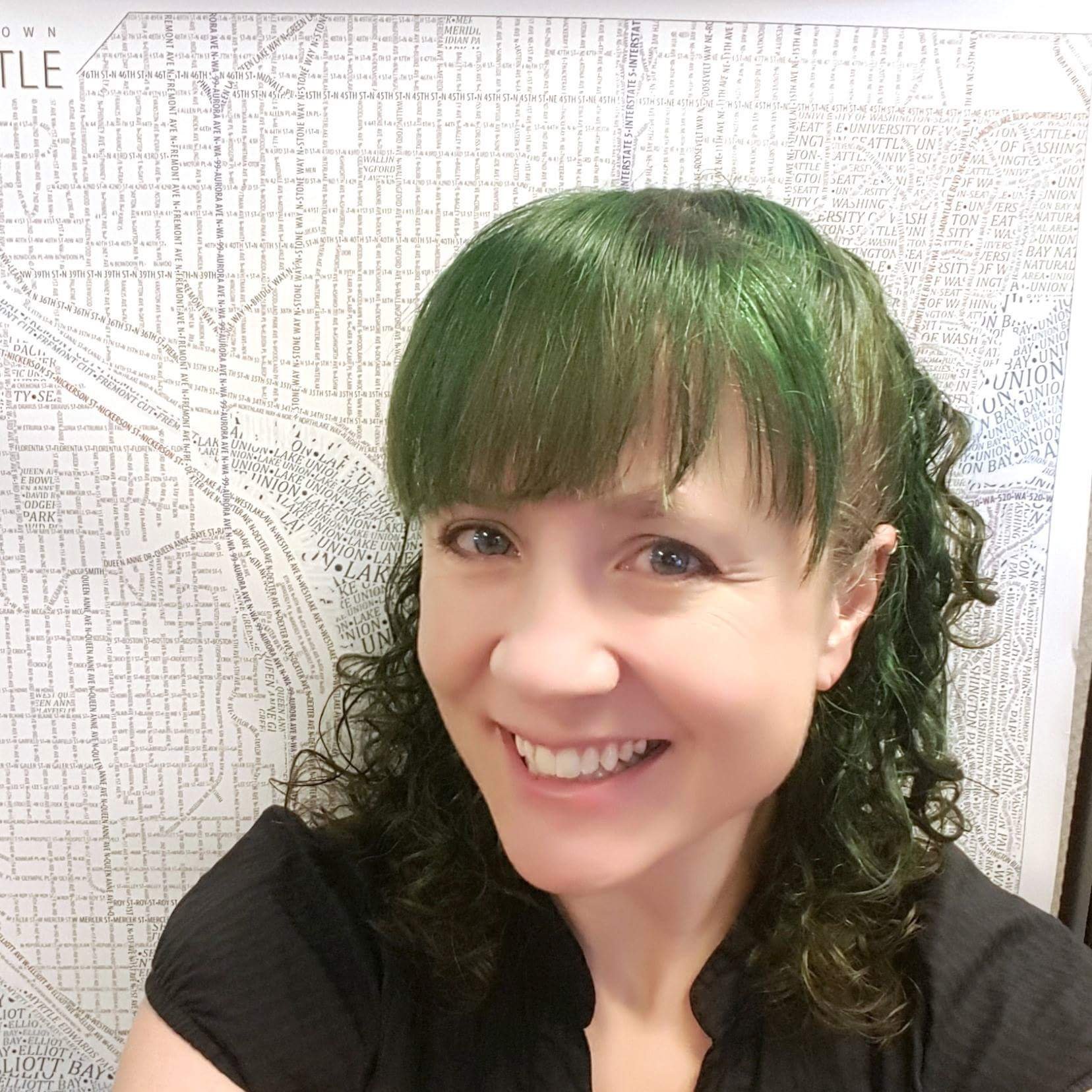 kateler's profile picture. Green hair. Cartographer. Seeks out high places. She/her.
