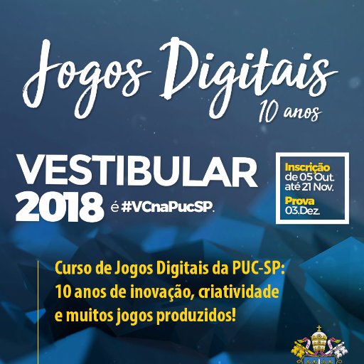 Twitter oficial do Curso de Tecnologia em Jogos Digitais da PUC-SP