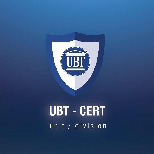 UBT_CERT's profile picture. UBT-CERT is the first Academic, CERT, member TI and https://t.co/50zVli2mCR