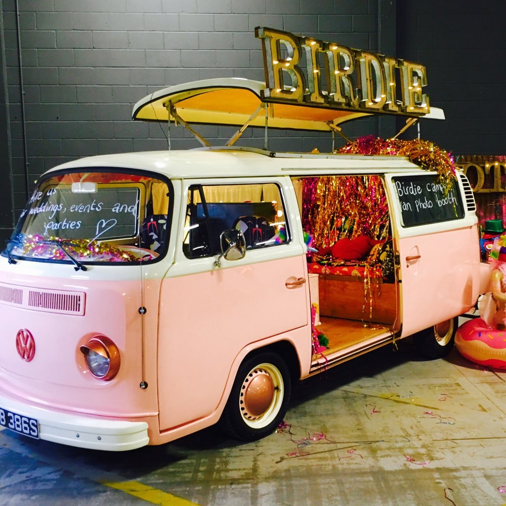 BIRDIE is a unique photo booth experience in a candy pink VW campervan! Backdrops, props, snazzy technology – if you can name it, our photo booth has got it!