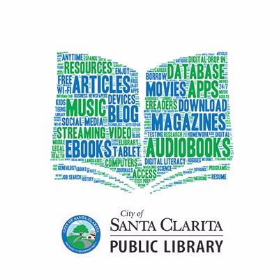The Santa Clarita Public Library is free and open to the public. Access to our resources is available 24/7 with our eLibrary!