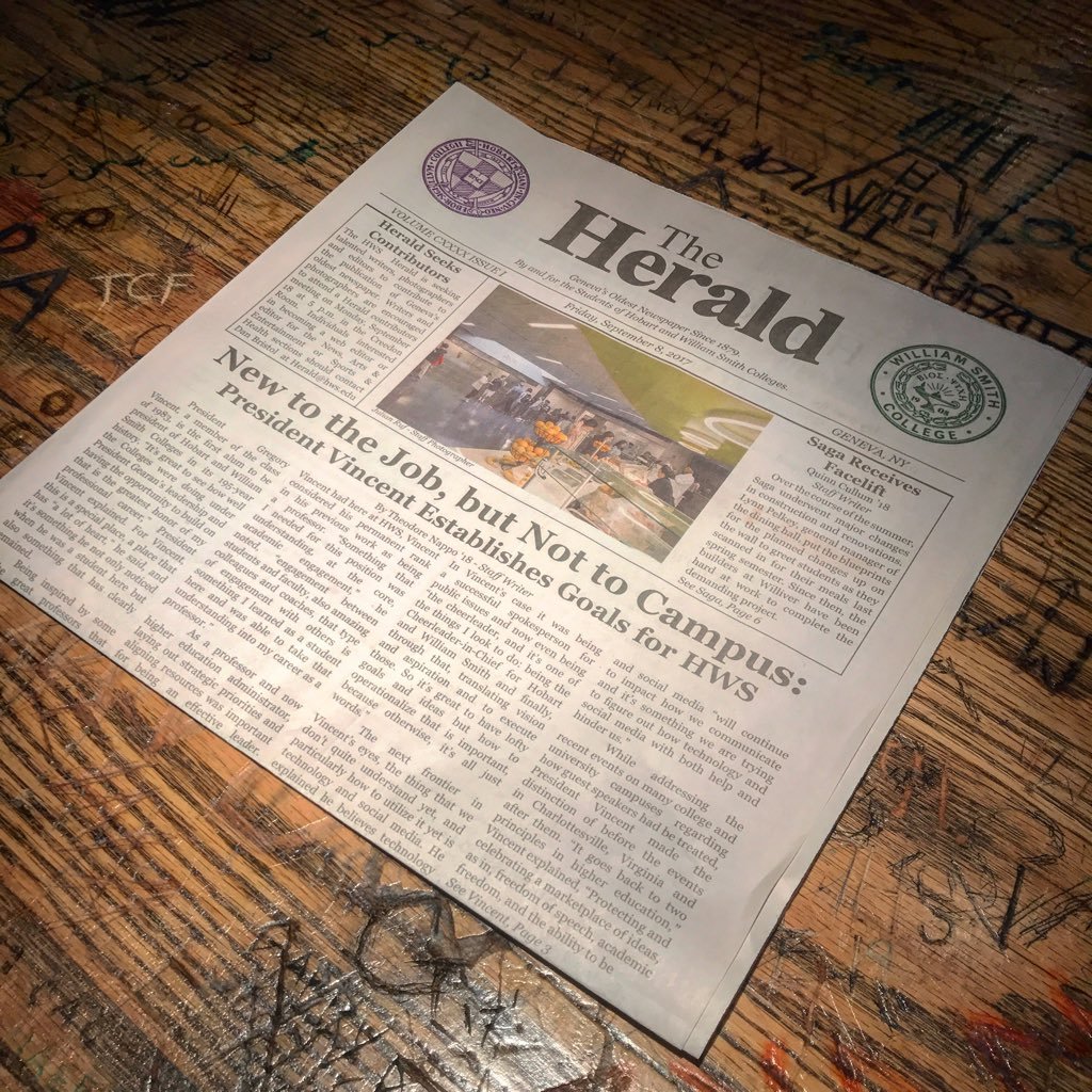 The only newspaper by and for the students of Hobart and William Smith Colleges. A Voice for the Students.