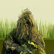 Offers high quality patented ghillie suits and kits and camouflage products for military enthusiasts, hunters and paintballers.