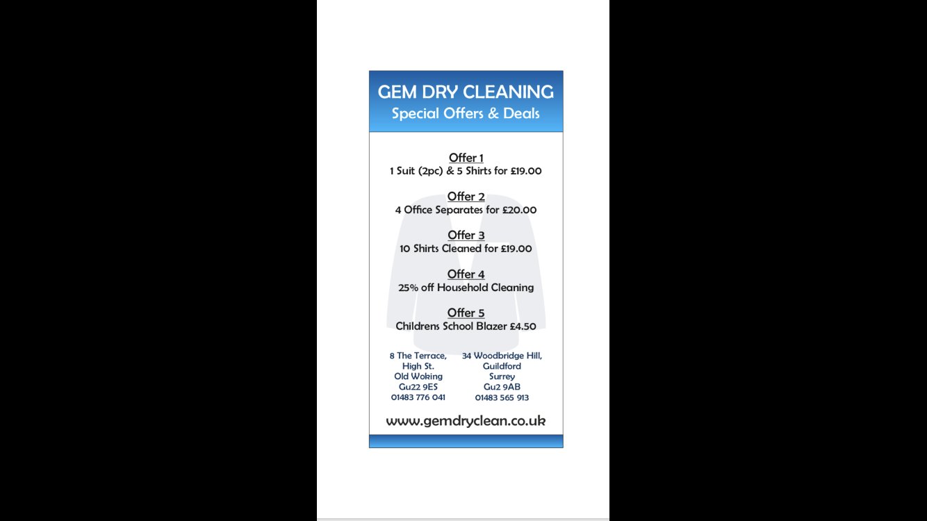 A Dry Cleaning and Laundry Collection and Delivery Service operating in Woking, Horsell and Guildford.