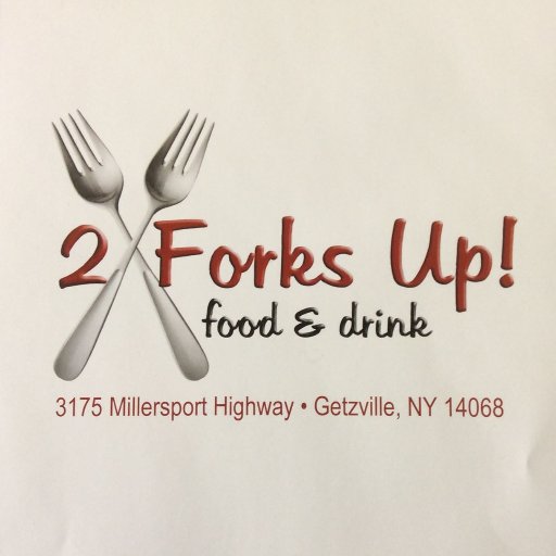 2 Forks Up is a cozy restaurant and bar featuring a diverse menu with daily specials.