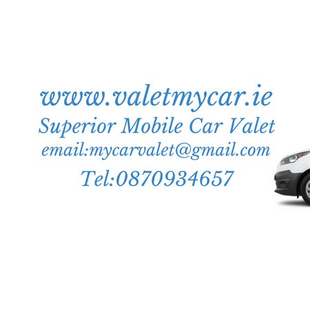 Professional Mobile Car Valet & car Paint Refurbishment Service Covering Dublin & Leinster
email: mycarvalet@gmail.com
Tel: 0870934657