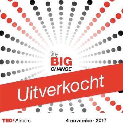 TEDxAlmere - Hèt inspiratie-event van en voor Almere. Op 4 november 2017 in De Voetnoot - Thema: Tiny BIG change!
Volg ons op weg naar TEDxAlmere 2017!