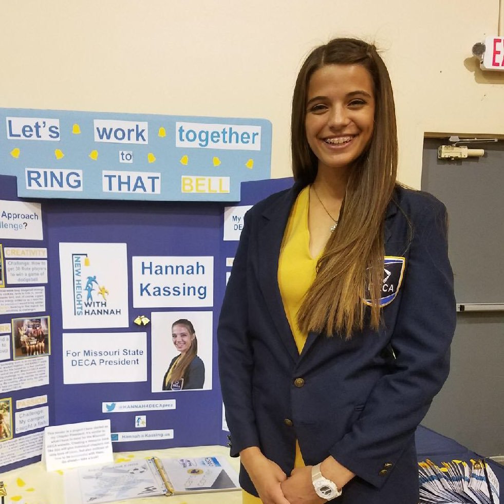 hannah4decaprez's profile picture. Since my campaign is now over, I will be using my official state account. Feel free to follow my term via @MODECA_Hannah and, of course, follow @missouriDECA