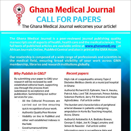 The Ghana Medical Journal is a peer-reviewed, open access journal published by the Ghana Medical Association. It was established in 1962.