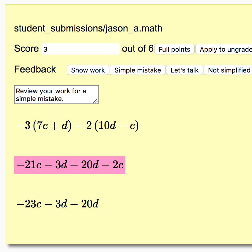 Enables teachers to give meaningful feedback to their students, reviewing step-by-step digital work with bulk actions for similar submissions to reduce busywork