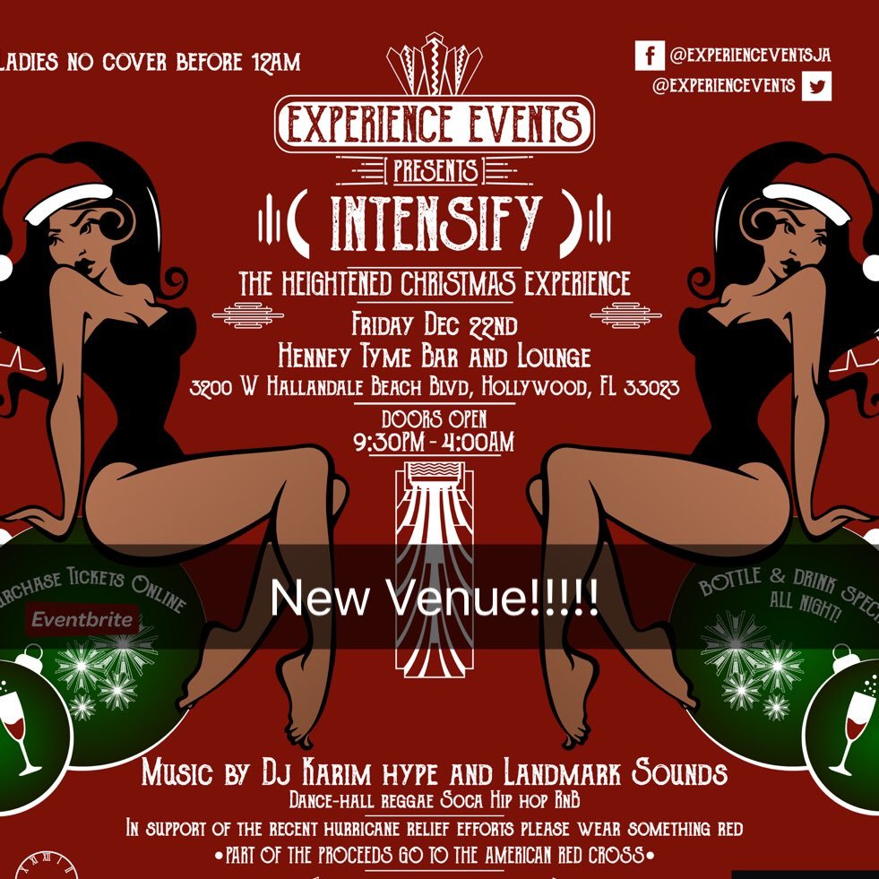 Experience Events was established in 2007 and is all about quality events! Catch us at Friday Dec 22nd 2017 @ Henney Tyme Lounge Hollywood FL for Intensify!!