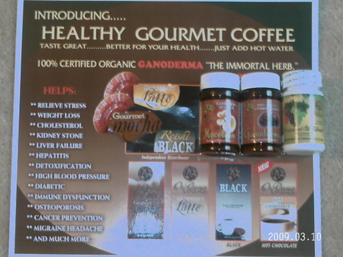 Healthy Gourmet Coffee, Tea 100% certified organic ganoderma helps reduce weight lower cholesterol cancer prevention and much more