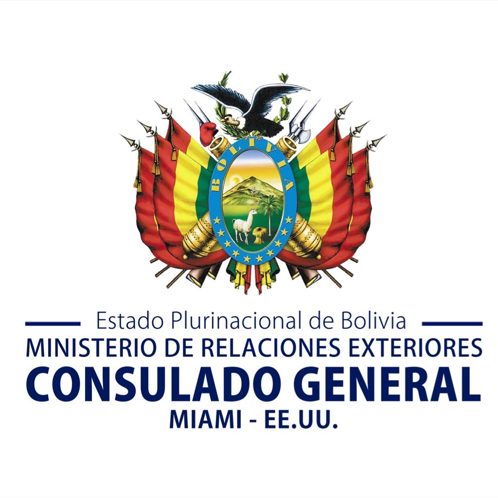 Cuenta Oficial del Consulado General del Estado Plurinacional de Bolivia en Miami - Estados Unidos.