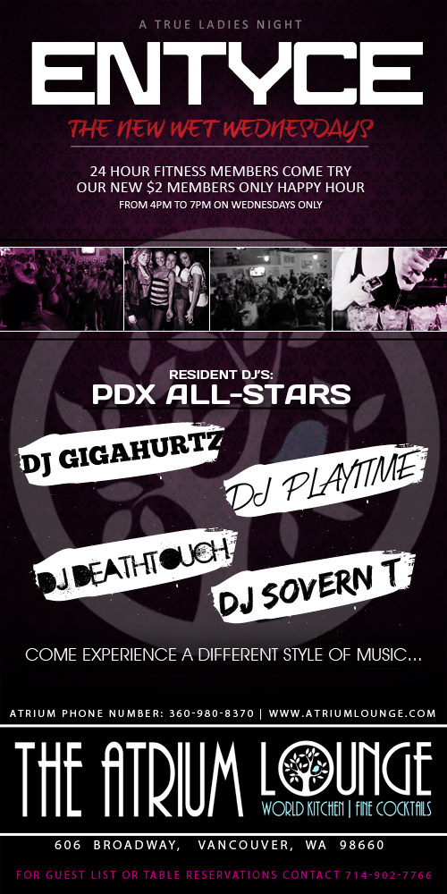 Every Wednesday Night at The Atrium Lounge...