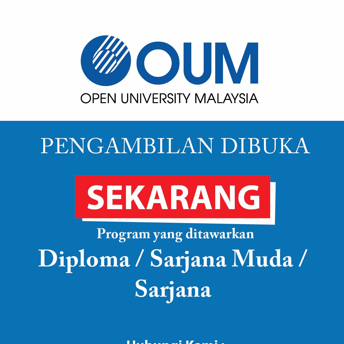 MENAWARKAN PROGRAM SEPARUH MASA DI PERINGKAT DIPLOMA/IJAZAH SARJANA MUDA/ SARJANA.