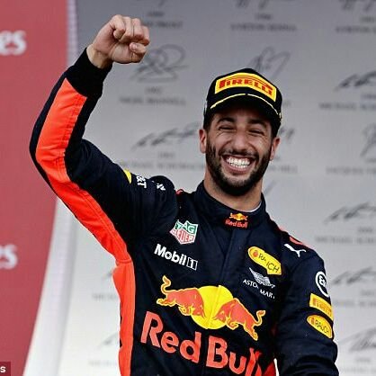 Fake Aussie driver with big smile, driving for RedBull Racing F1 team #HoneyBadger