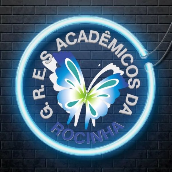 Twitter oficial do G.R.E.S. Acadêmicos da Rocinha, a princesinha da Zona Sul. 💚🦋💙 #DeixaABorboletaTeEncantar